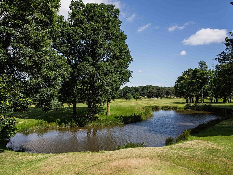 A view over the lake and course at Middleton Hall Golf Club
