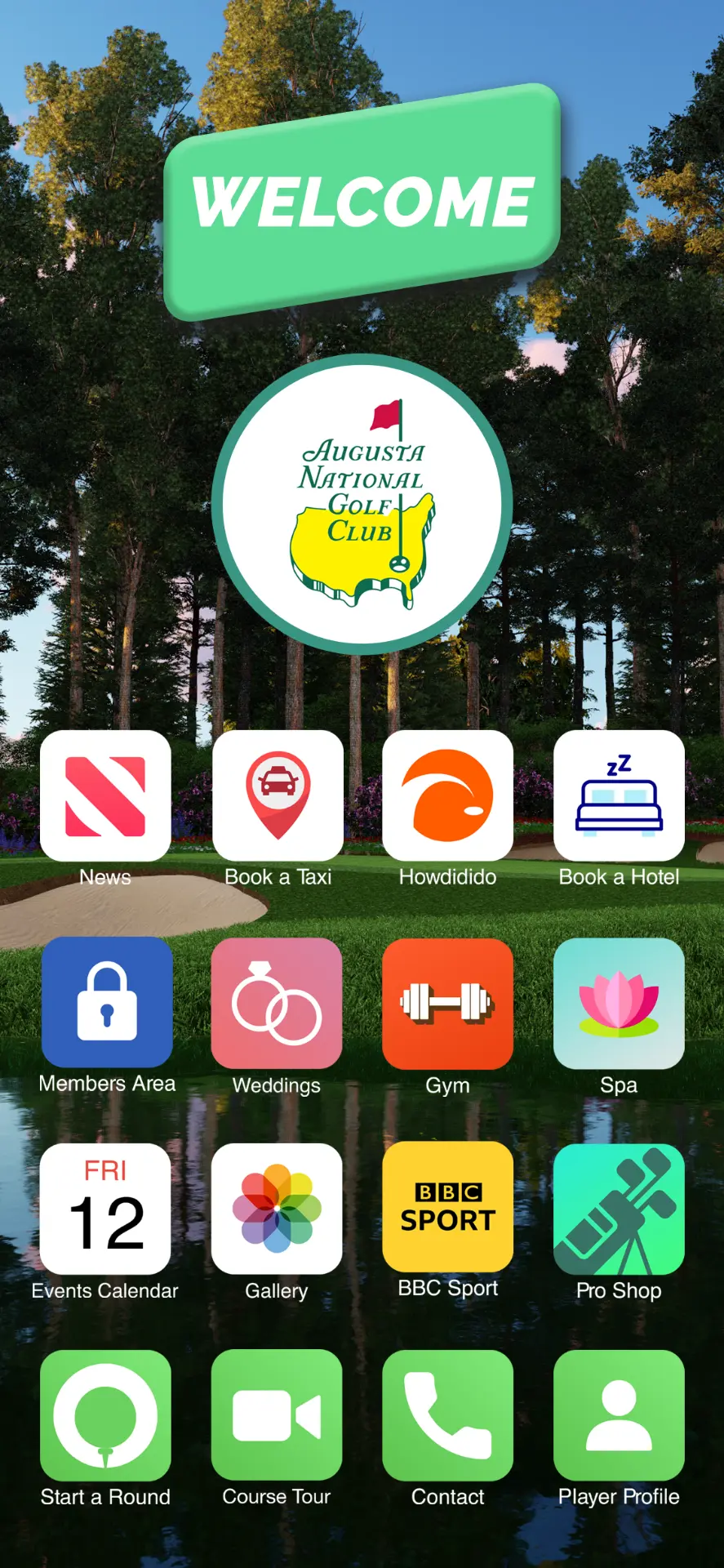 MyCaddie club home screen with member features